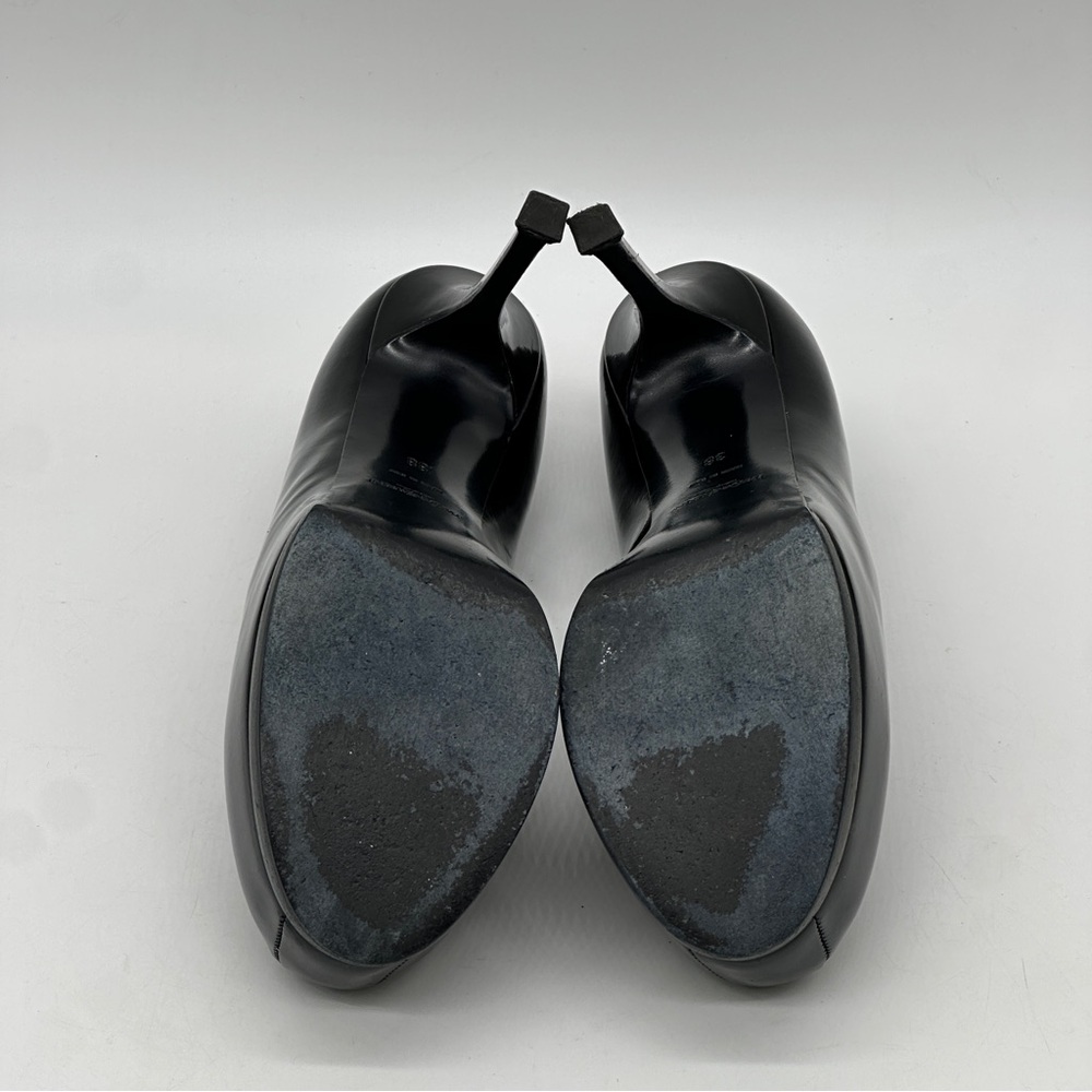 Yves Saint Laurent TRIBTOO VITELLO VERNICE SOFT 80 Black Pump. Size 8 - Picture 10 of 10